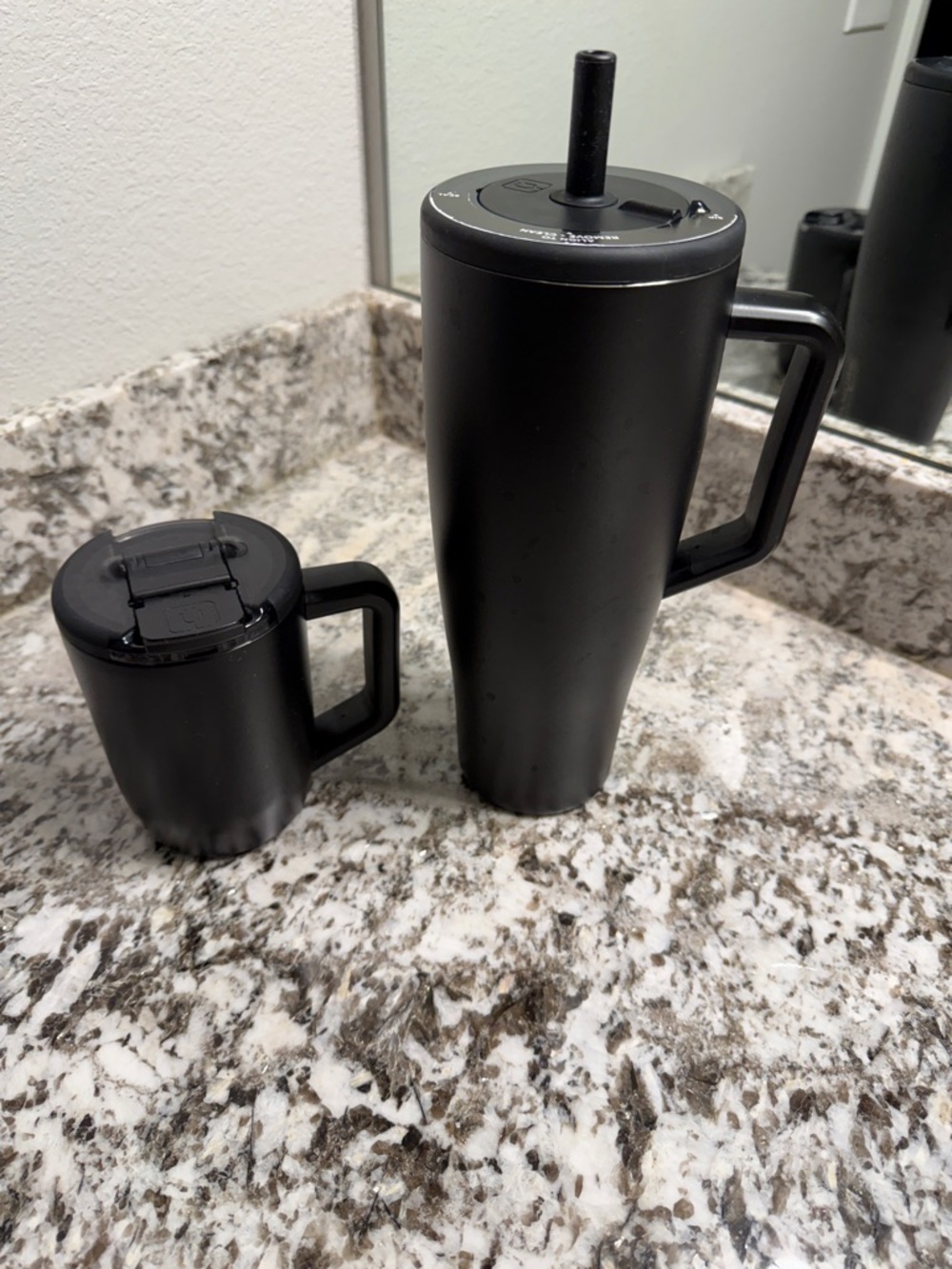 Brumate Matte Black Insulated Travel Tumbler 45oz & Mug Set 15oz
